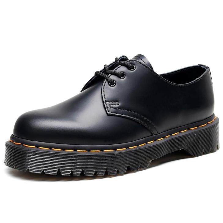 1461 Platform Mademe Leather Oxford Shoes  | Womens/ Mens  Platforms Mens Black — Vintage Smooth