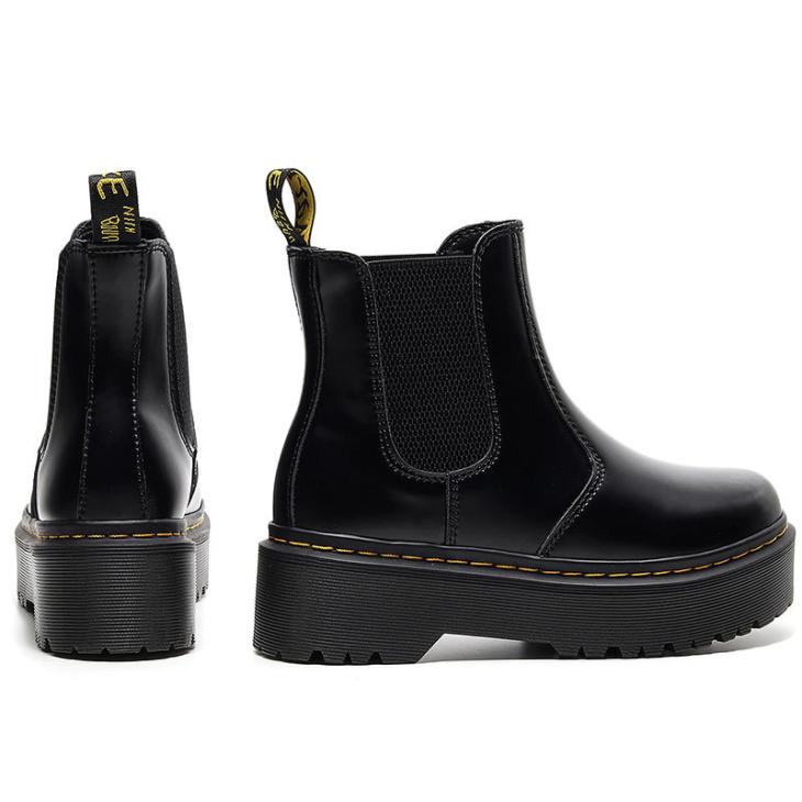 2976 Faux Fur Lined Platform Chelsea Boots  | Mens  Platforms Mens Black — Pisa