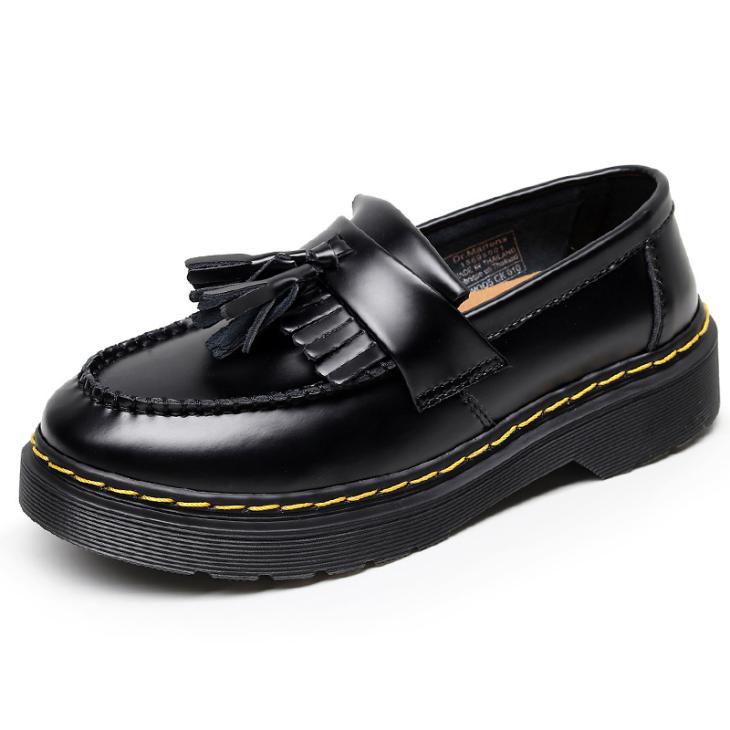 Adrian Leather Platform Tassel Loafers  | Womens/ Mens  Platforms Loafers Black — Smooth Leather