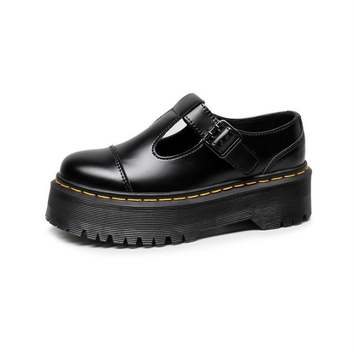 Bethan Polished Smooth Leather Platform Shoes  | Womens  Mary Janes Mary Janes Black — Polished Smooth