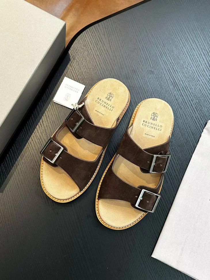 Josef Ambassador Leather Buckle Sandal Slides  | Womens/ Mens  Sandals Mens Brown — Ambassador